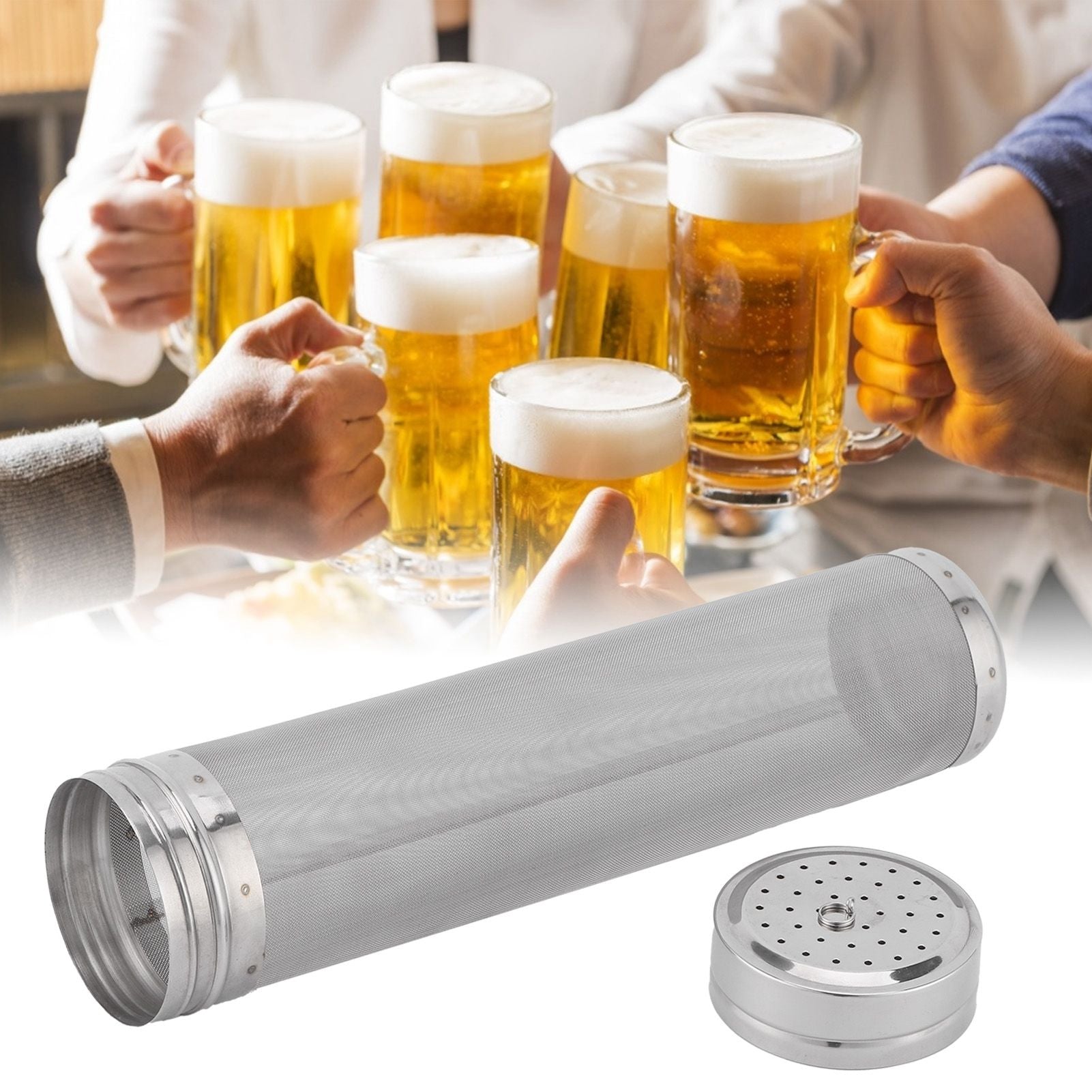Stainless Steel Beer Filter Mesh Beer Strainer Filter for Home Brewing 70 x 300mm