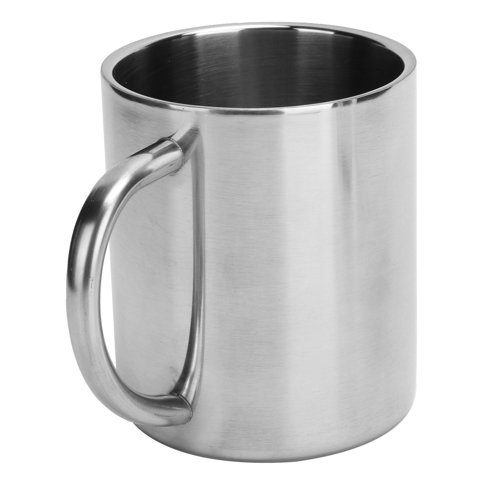 Mug Cup 304 Stainless Steel Sanding Mirror Finish Portable Coffee Cup with Handle 300ml