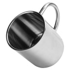 Mug Cup 304 Stainless Steel Sanding Mirror Finish Portable Coffee Cup with Handle 300ml