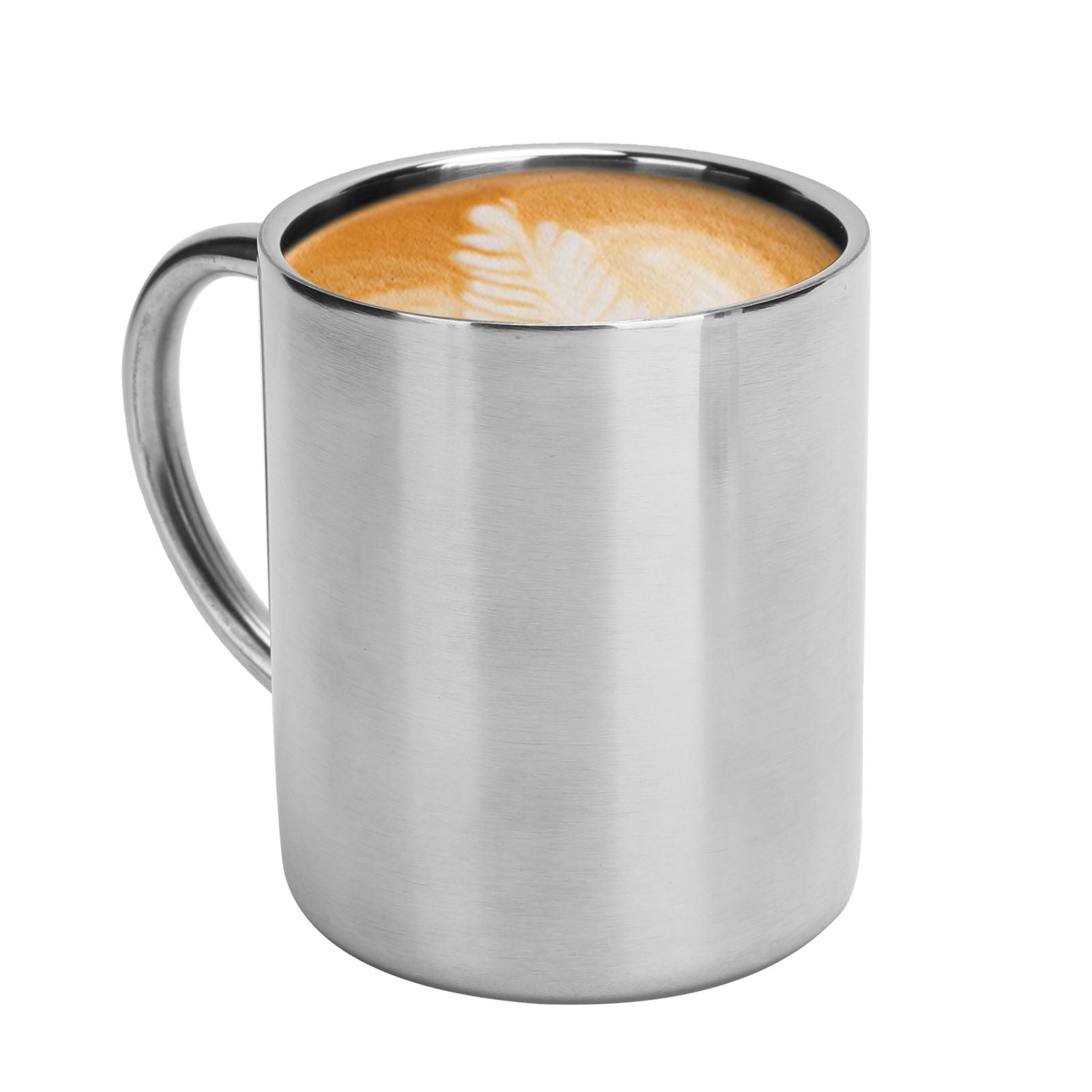 Mug Cup 304 Stainless Steel Sanding Mirror Finish Portable Coffee Cup with Handle 300ml