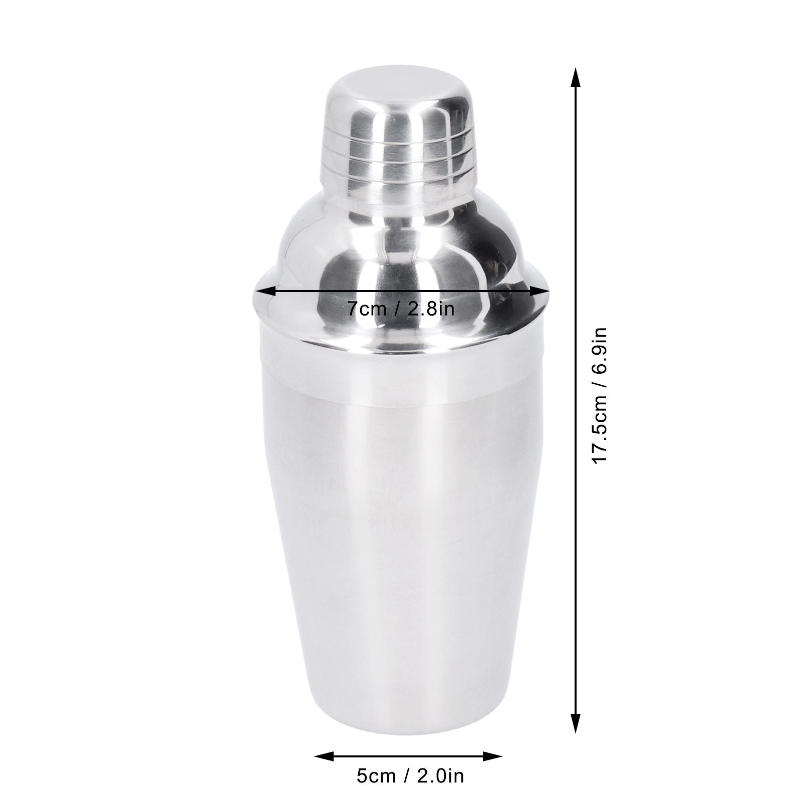 350ml Cocktail Shaker Stainless Steel Wine Drink Mixing Glasses Barware Bartender Tool