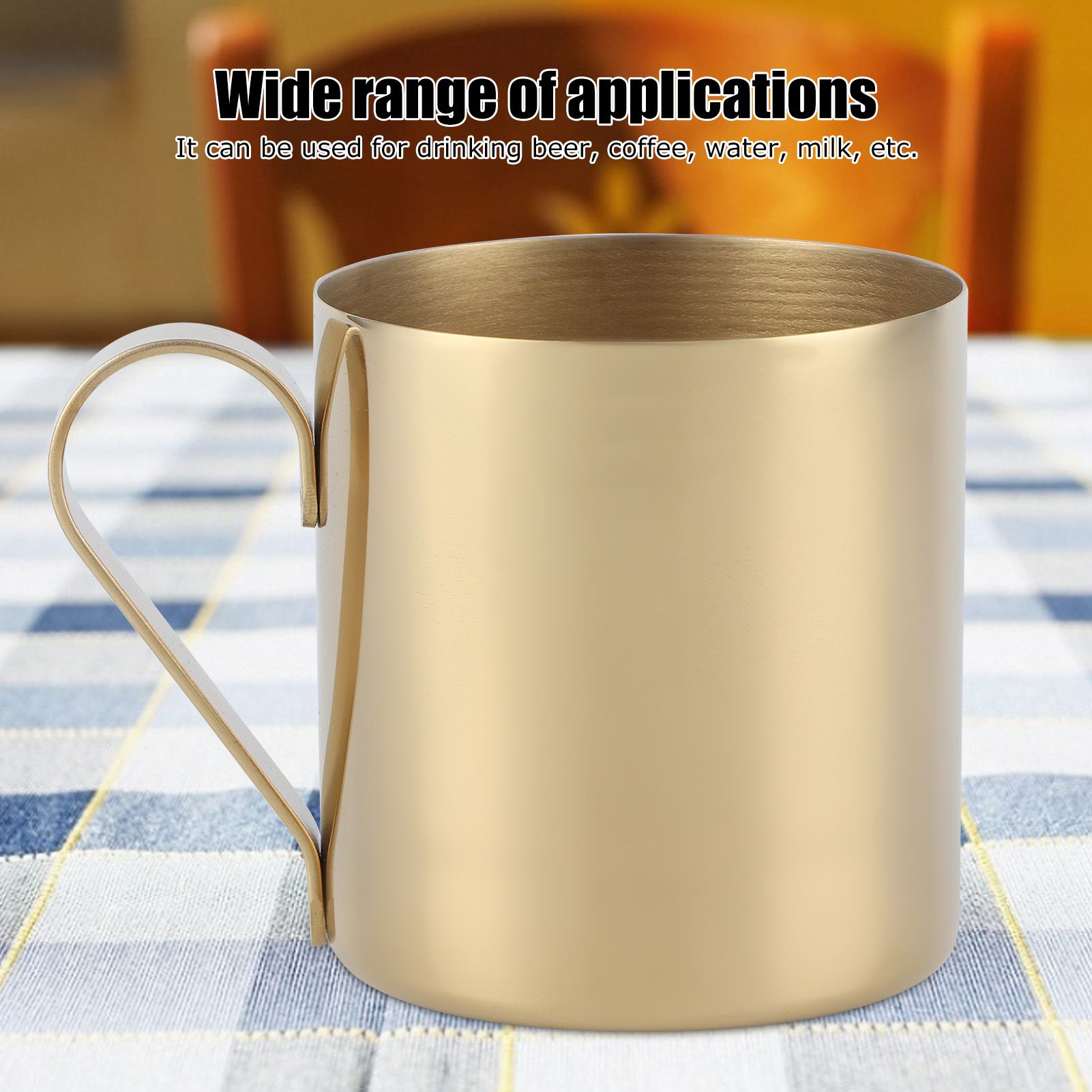 400ml Cocktail Mug 304 Stainless Steel Beer Coffee Water Drinking Cup Bar DrinkwareGold