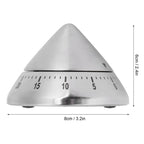 Kitchen Cooking Timer Stainless Steel Mechanical Timer Reminder Time Management Tools(PointedShaped )