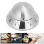 Kitchen Cooking Timer Stainless Steel Mechanical Timer Reminder Time Management ToolsRound