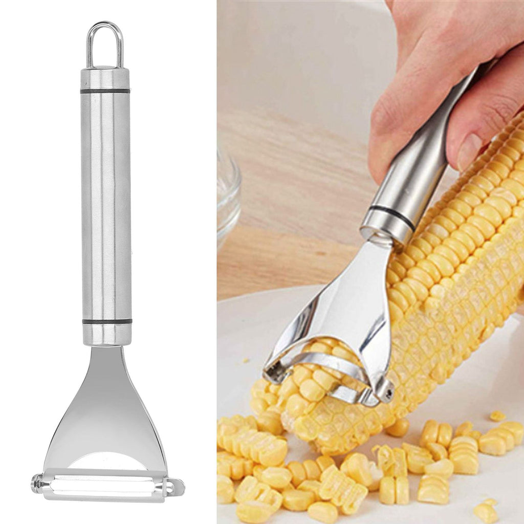 Corn Peeler with Handle 304 Stainless Steel Thresher Stripper Cob Cutter Kitchen Tool