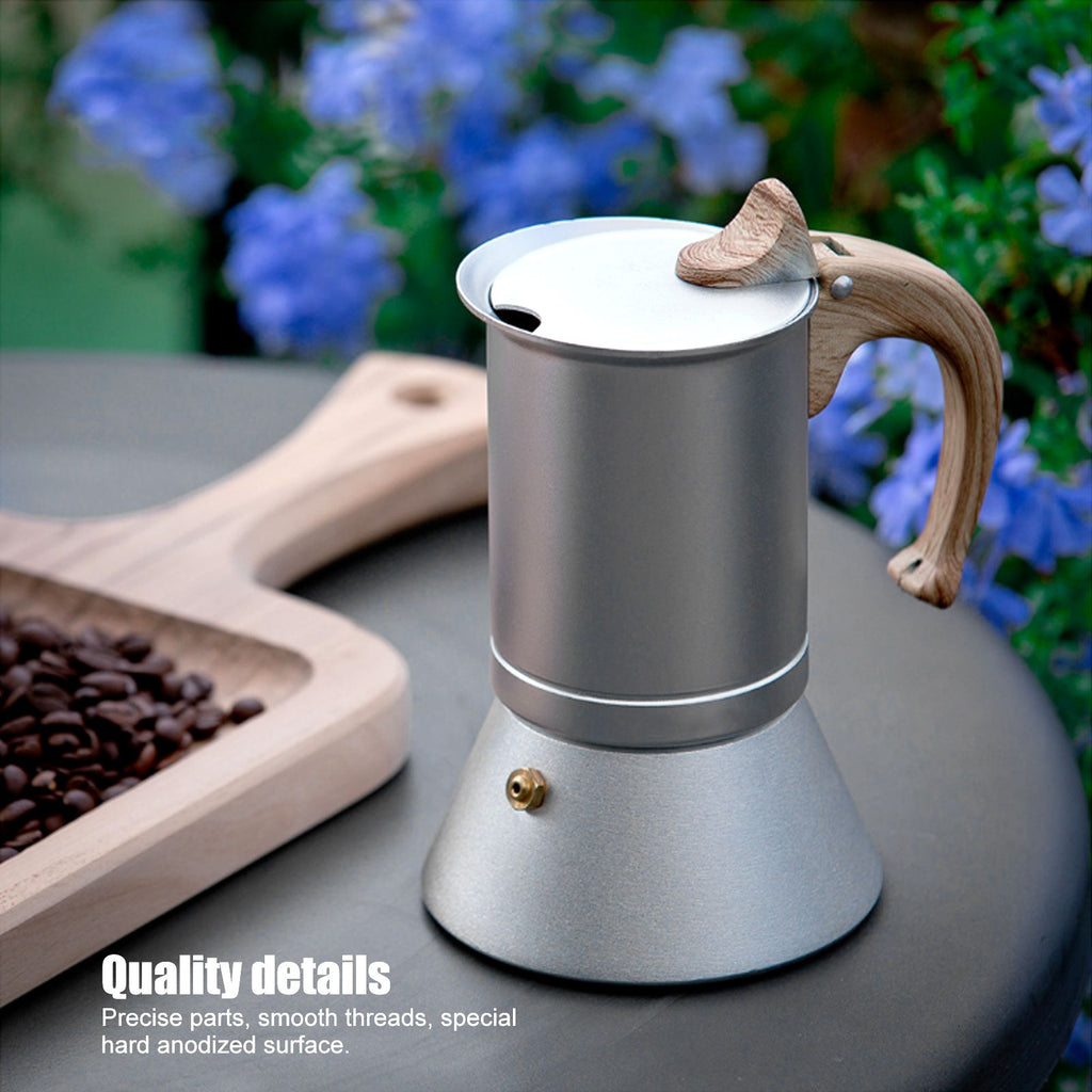150ml Coffee Maker Moka Pot Stainless Steel Coffee Pot Induction Cooker Use Home Supplies