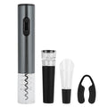 Electric Wine Bottle Opener Automatic Corkscrew W/Foil Cutter Pourer Vacuum StopperSilver Gray