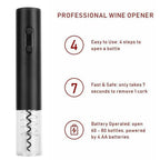Electric Wine Bottle Opener Automatic Corkscrew W/Foil Cutter Pourer Vacuum StopperSilver Gray