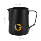 600ml Coffee Cup Mug Multi Purpose 304 Stainless Steel Milk Frothing Pitcher Black