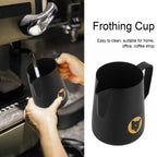 600ml Coffee Cup Mug Multi Purpose 304 Stainless Steel Milk Frothing Pitcher Black