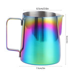 350ml Coffee Pitcher Latte Art Making Cup Colorful Milk Frothing Pitcher with Scale