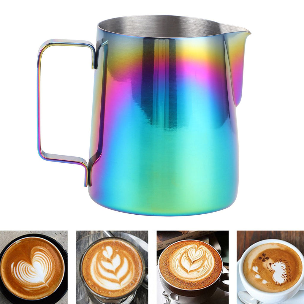 350ml Coffee Pitcher Latte Art Making Cup Colorful Milk Frothing Pitcher with Scale