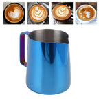 Coffee Art Pitcher Latte Milk Frothing Cup Pitcher Coffee Making Tool Supplies without Scale350ml Blue