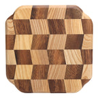 Wooden Pan Tea Tray Dish Bowl Fruit Salad Bread Serving Plate Kitchen Tableware25x25cm