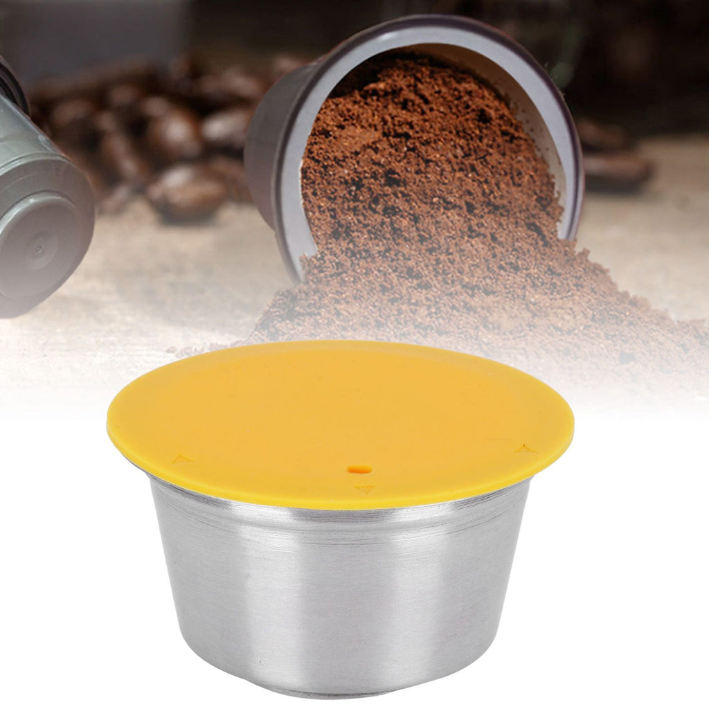 Coffee Capsule Stainless Steel Reusable Refillable Filter Cup for Dolce Gusto Coffee MakerYellow