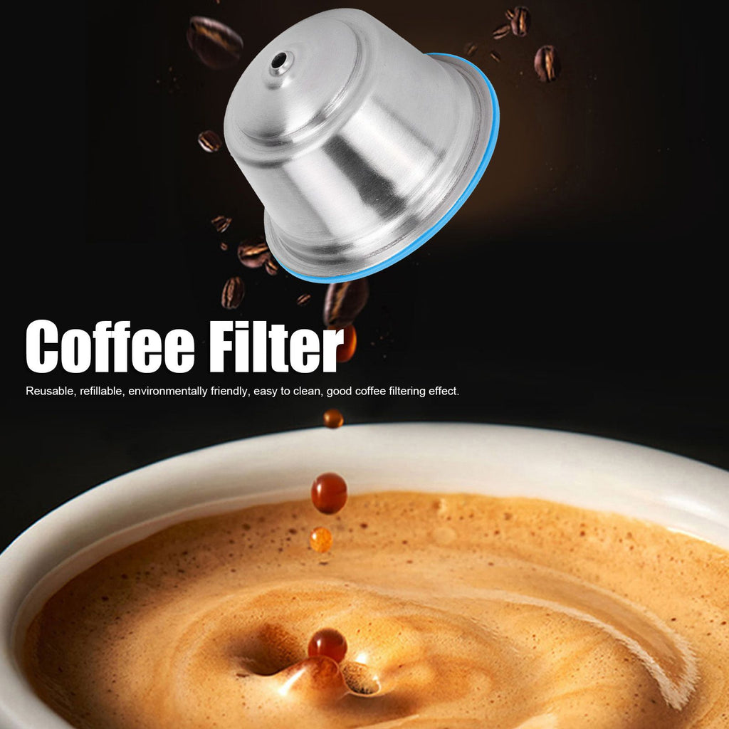 Coffee Capsule Stainless Steel Reusable Refillable Filter Cup for Dolce Gusto Coffee MakerBlue