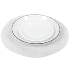 Felt Dish Protection Pad AntiFriction Storage Separator Insulation Mat Food Plate Porcelain Divider(White 24PCS)