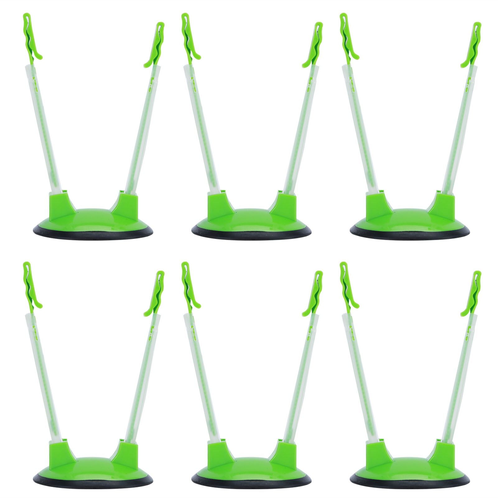 6Pcs Food Storage Bag Holder Stand HandsFree Bag Racks Home Kitchen Accessory Green