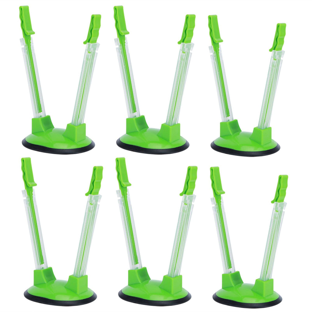 6Pcs Food Storage Bag Holder Stand HandsFree Bag Racks Home Kitchen Accessory Green