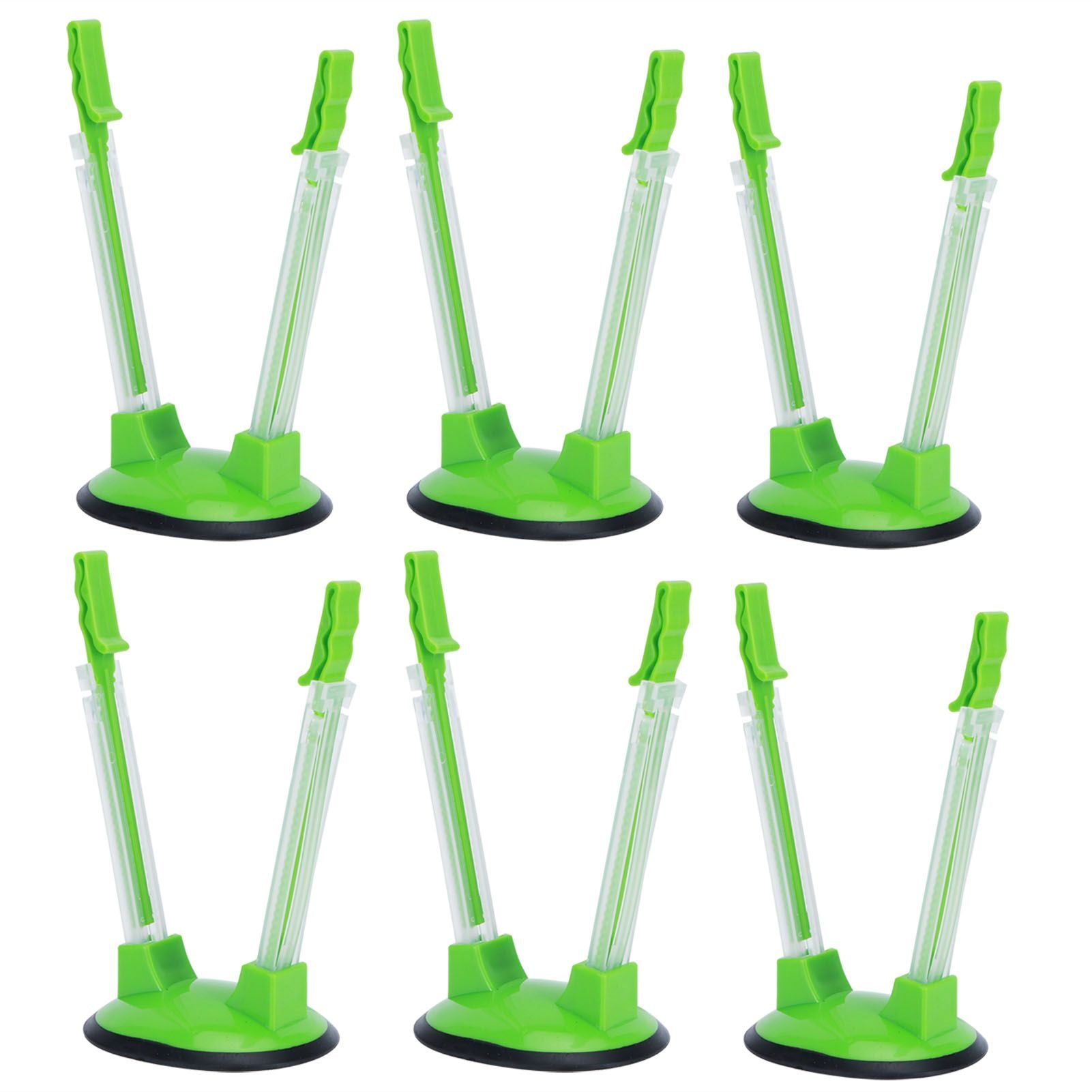 6Pcs Food Storage Bag Holder Stand HandsFree Bag Racks Home Kitchen Accessory Green