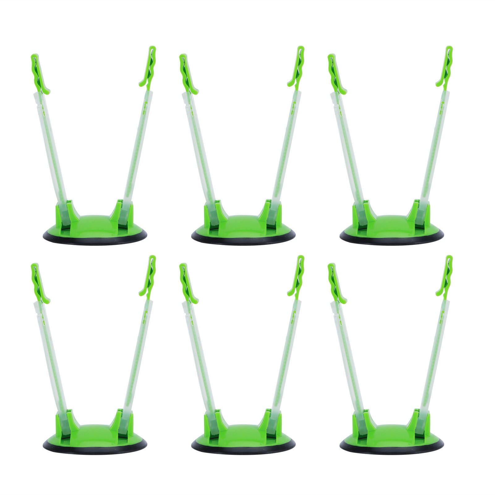 6Pcs Food Storage Bag Holder Stand HandsFree Bag Racks Home Kitchen Accessory Green