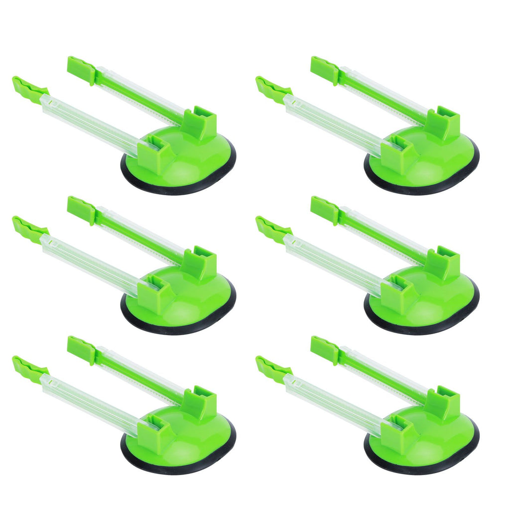 6Pcs Food Storage Bag Holder Stand HandsFree Bag Racks Home Kitchen Accessory Green
