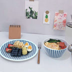 Imitation Porcelain Plate Bowl Set Fruit Salad Dessert Dish Tableware for Kitchen