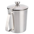 Coffee Latte Cup Thicken 304 Stainless Steel Measuring cup Milk Frothing Jug with Scale Cover500ml with Cover