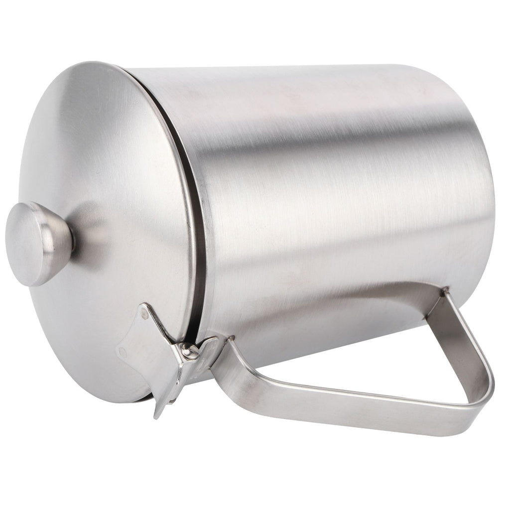 Coffee Latte Cup Thicken 304 Stainless Steel Measuring cup Milk Frothing Jug with Scale Cover500ml with Cover