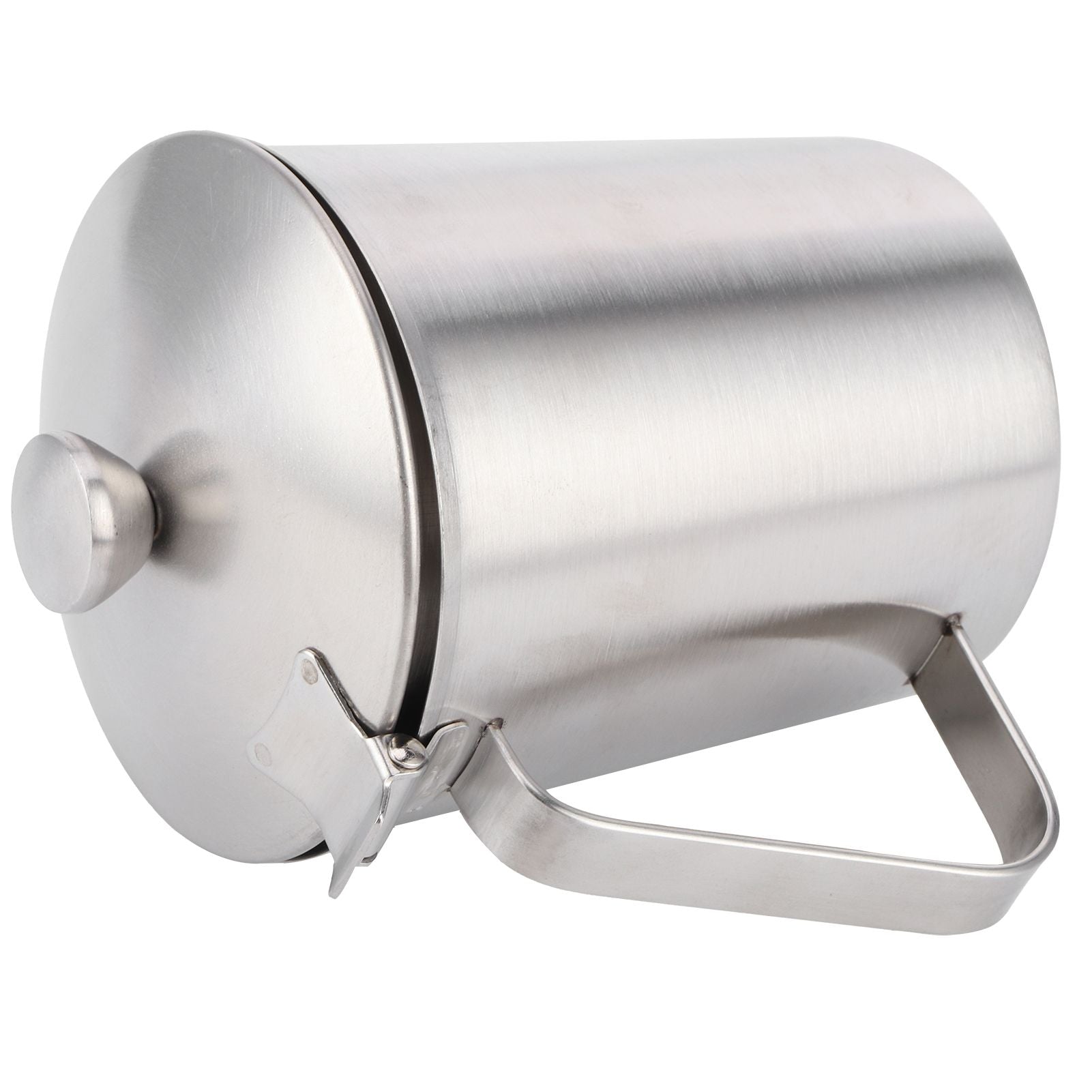 Coffee Latte Cup Thicken 304 Stainless Steel Measuring cup Milk Frothing Jug with Scale Cover500ml with Cover