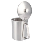 Coffee Latte Cup Thicken 304 Stainless Steel Measuring cup Milk Frothing Jug with Scale Cover500ml with Cover