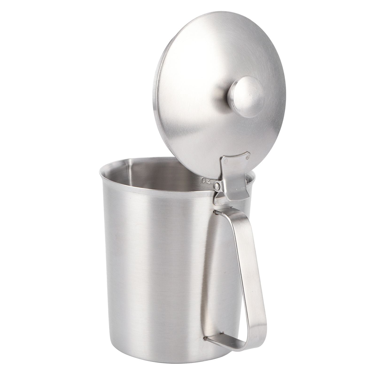 Coffee Latte Cup Thicken 304 Stainless Steel Measuring cup Milk Frothing Jug with Scale Cover500ml with Cover