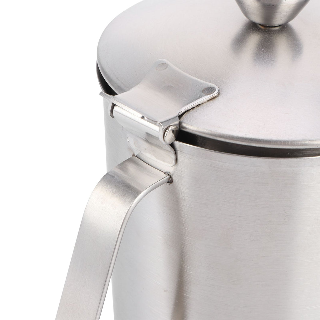 Coffee Latte Cup Thicken 304 Stainless Steel Measuring cup Milk Frothing Jug with Scale Cover500ml with Cover