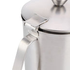 Coffee Latte Cup Thicken 304 Stainless Steel Measuring cup Milk Frothing Jug with Scale Cover500ml with Cover