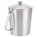 Coffee Latte Cup Thicken 304 Stainless Steel Measuring cup Milk Frothing Jug with Scale Cover1000ml with Cover