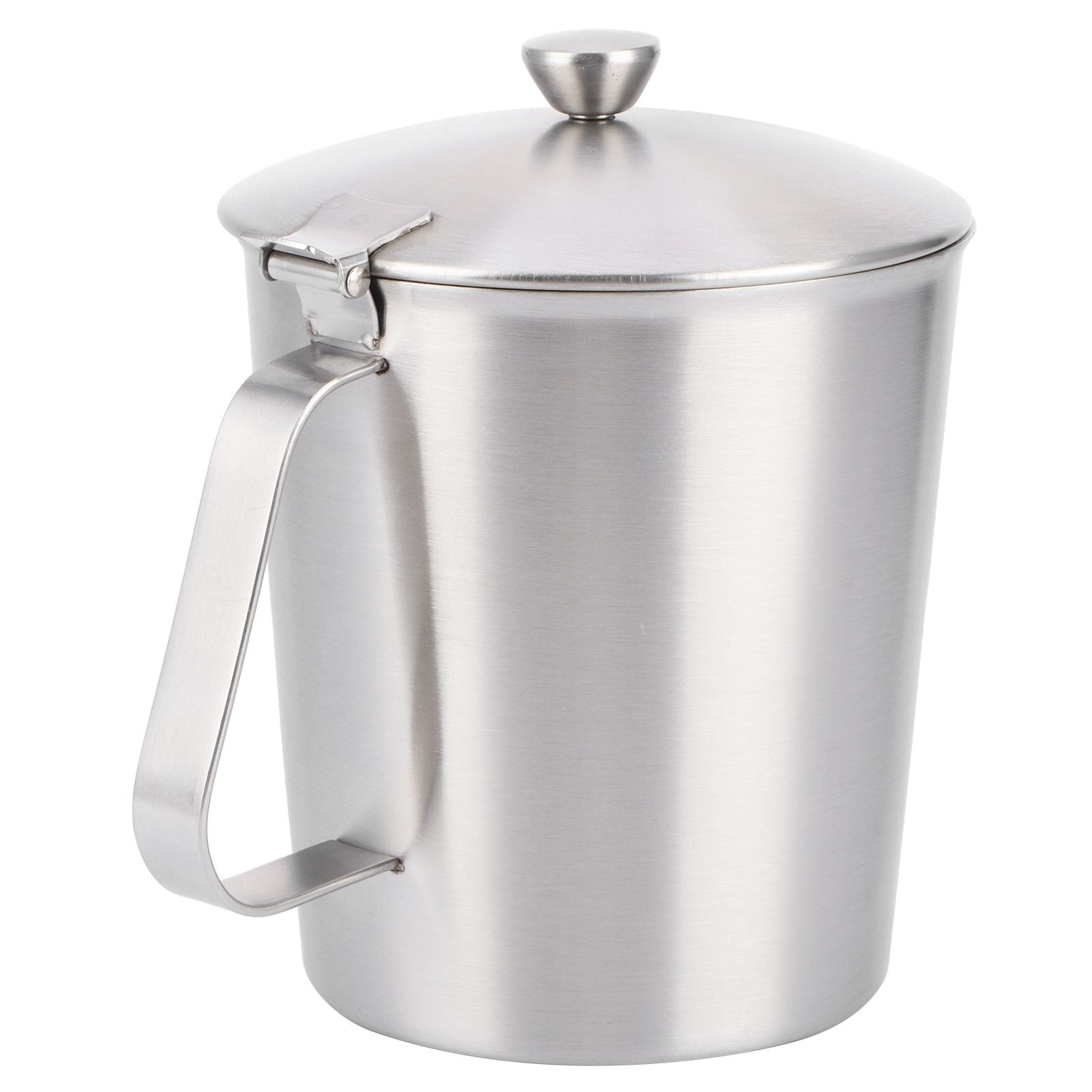 Coffee Latte Cup Thicken 304 Stainless Steel Measuring cup Milk Frothing Jug with Scale Cover1000ml with Cover