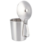Coffee Latte Cup Thicken 304 Stainless Steel Measuring cup Milk Frothing Jug with Scale Cover1000ml with Cover