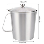 Coffee Latte Cup Thicken 304 Stainless Steel Measuring cup Milk Frothing Jug with Scale Cover1000ml with Cover