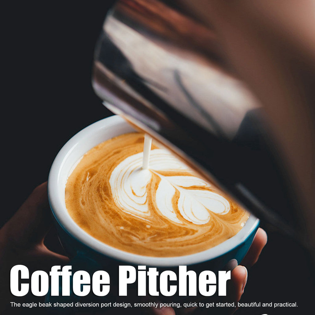 Coffee Latte Cup Thicken 304 Stainless Steel Measuring cup Milk Frothing Jug with Scale Cover1000ml with Cover