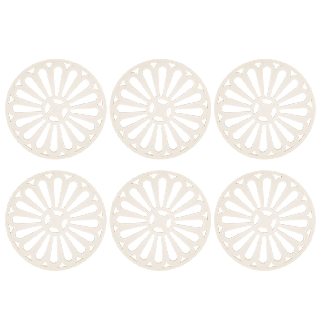 6Pcs Coaster Round Thickened Creative Insulation Pad Kitchen Table Mat Household SuppliesBeige