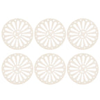 6Pcs Coaster Round Thickened Creative Insulation Pad Kitchen Table Mat Household SuppliesBeige
