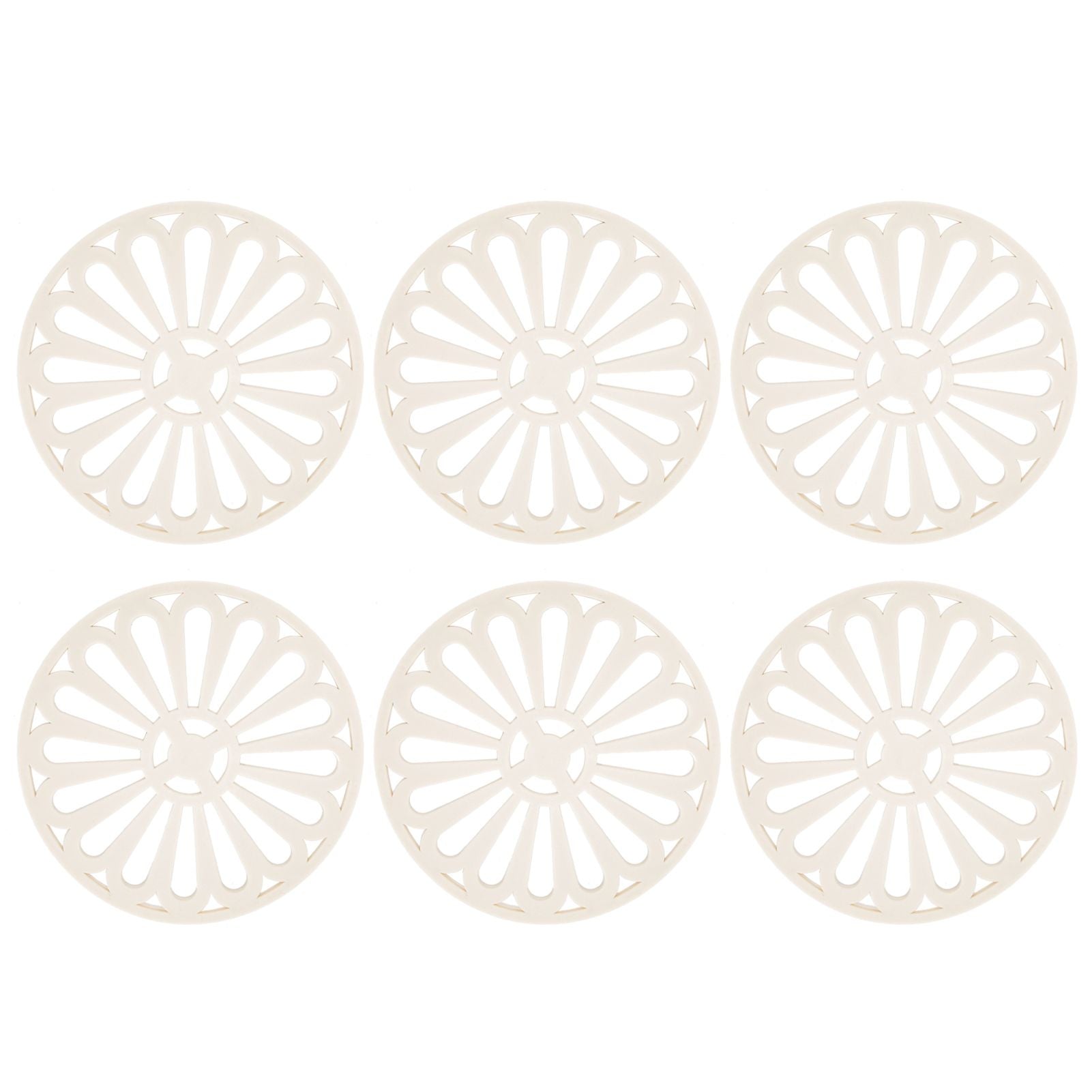 6Pcs Coaster Round Thickened Creative Insulation Pad Kitchen Table Mat Household SuppliesBeige