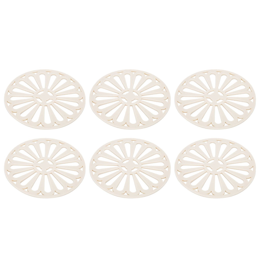 6Pcs Coaster Round Thickened Creative Insulation Pad Kitchen Table Mat Household SuppliesBeige