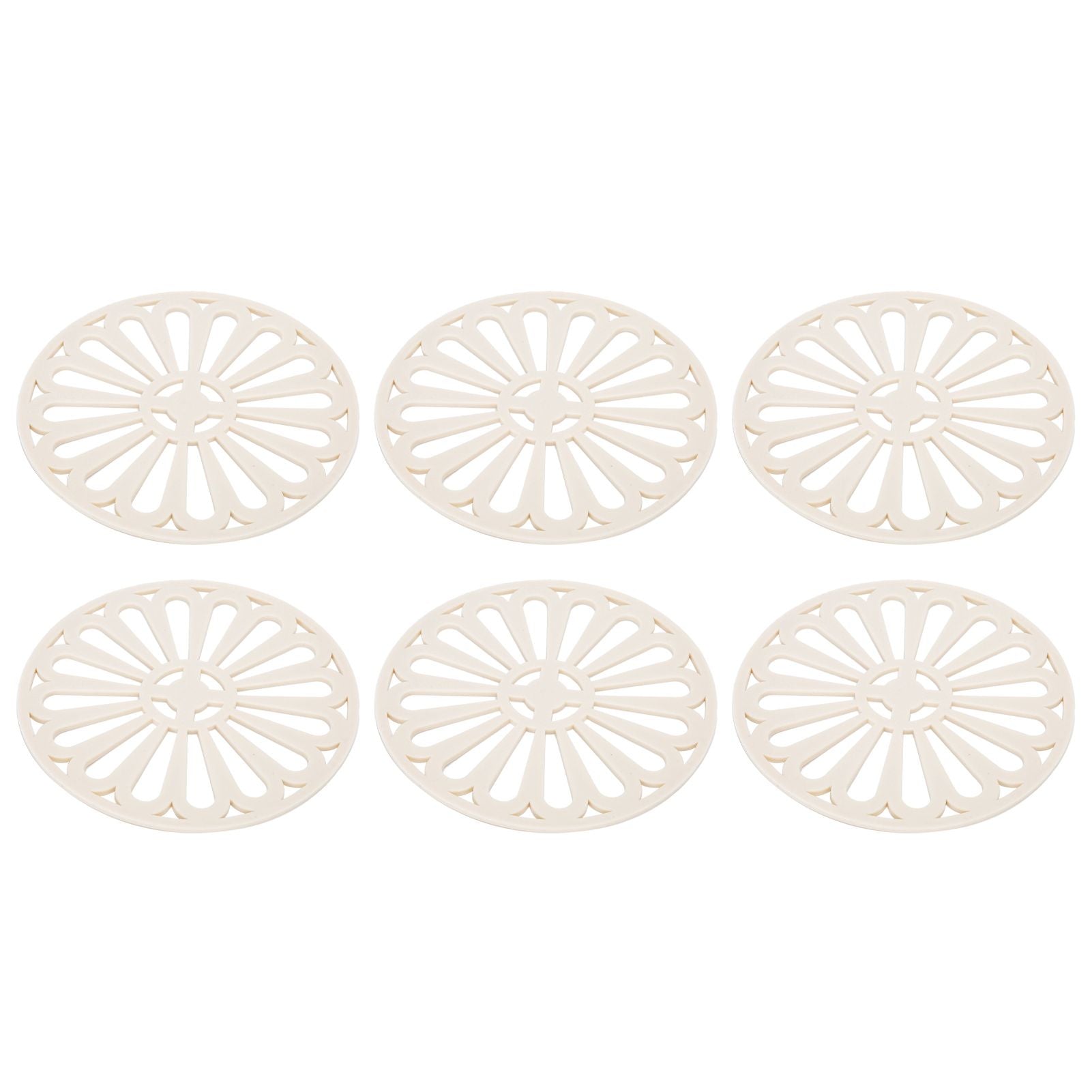 6Pcs Coaster Round Thickened Creative Insulation Pad Kitchen Table Mat Household SuppliesBeige