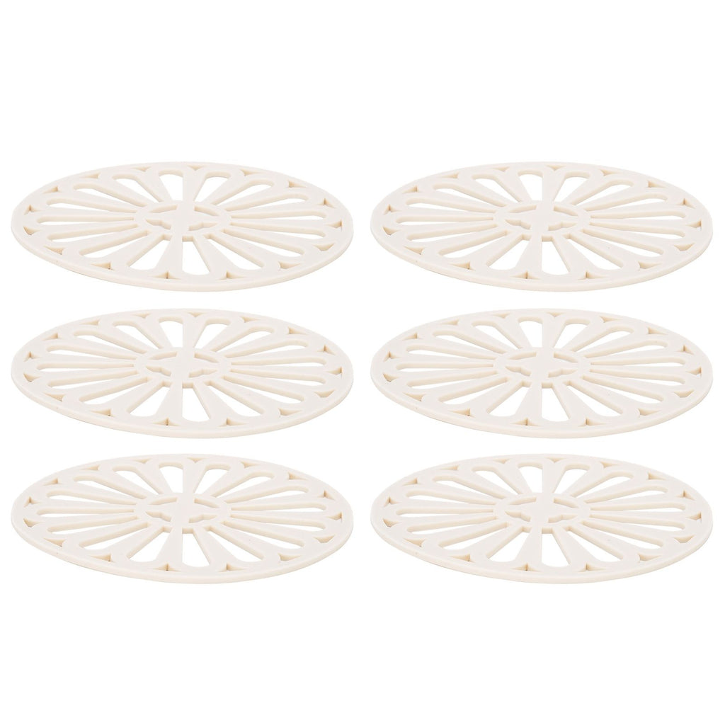 6Pcs Coaster Round Thickened Creative Insulation Pad Kitchen Table Mat Household SuppliesBeige