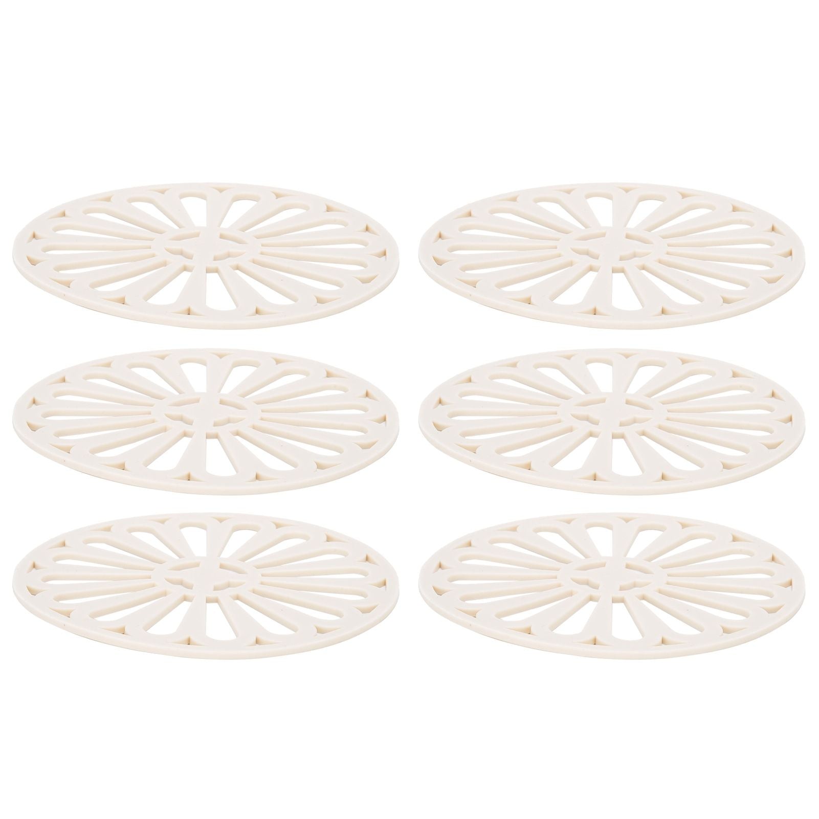 6Pcs Coaster Round Thickened Creative Insulation Pad Kitchen Table Mat Household SuppliesBeige
