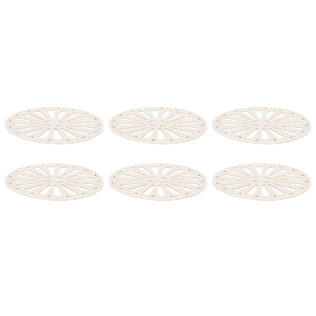 6Pcs Coaster Round Thickened Creative Insulation Pad Kitchen Table Mat Household SuppliesBeige