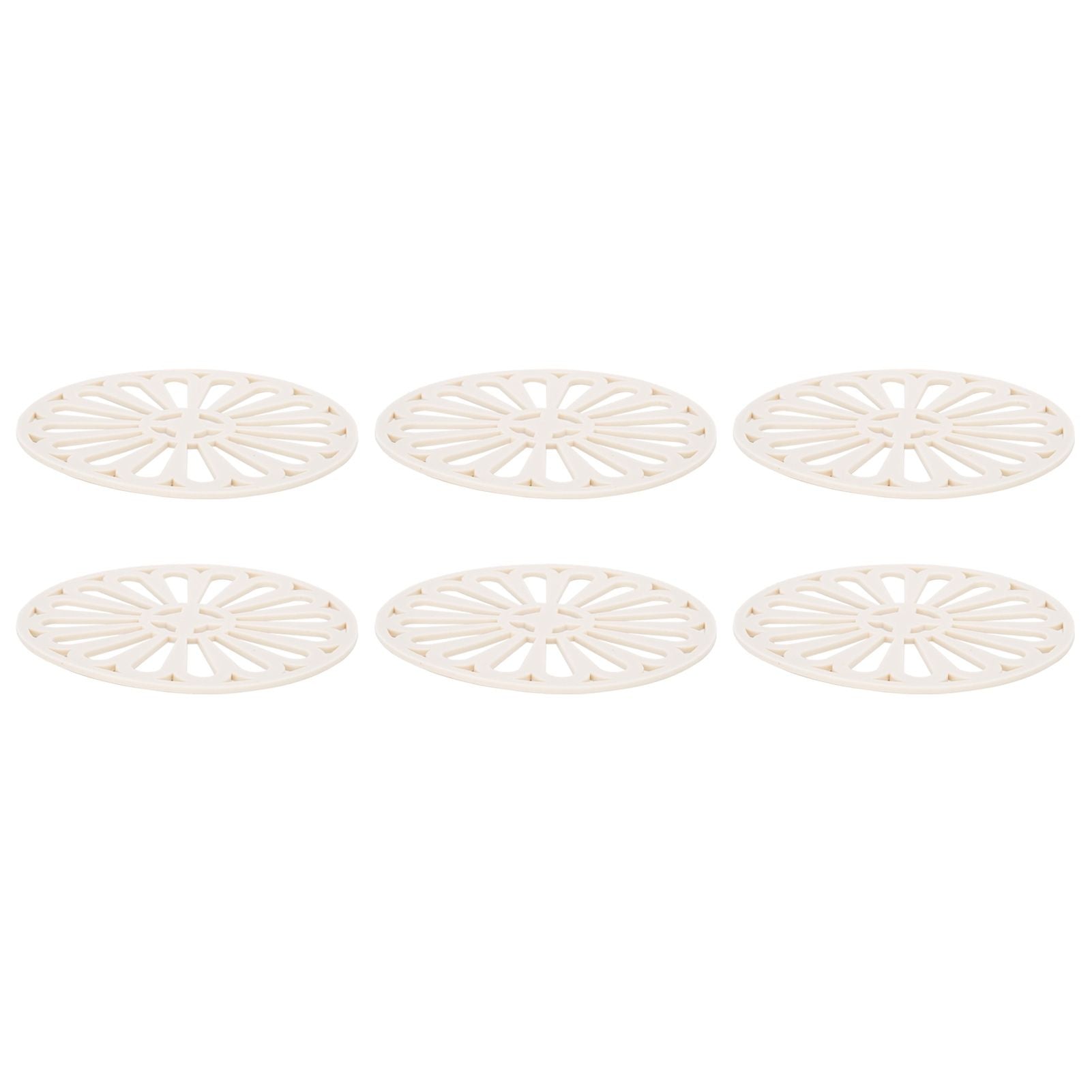 6Pcs Coaster Round Thickened Creative Insulation Pad Kitchen Table Mat Household SuppliesBeige