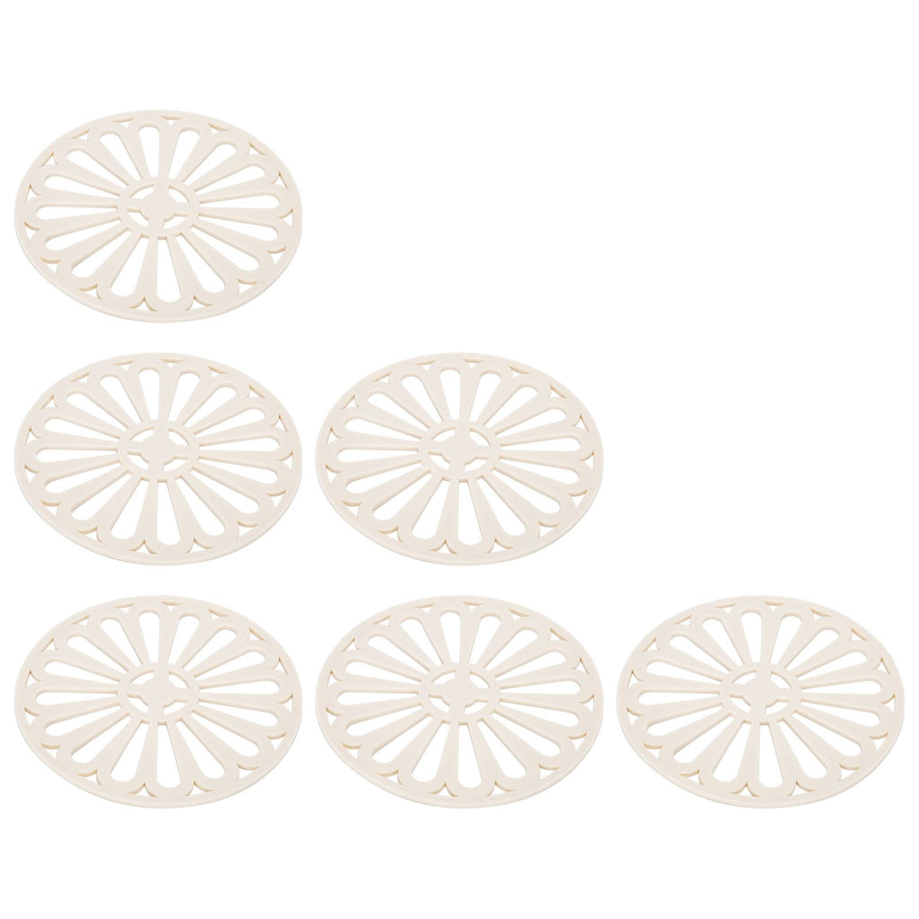 6Pcs Coaster Round Thickened Creative Insulation Pad Kitchen Table Mat Household SuppliesBeige