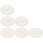 6Pcs Coaster Round Thickened Creative Insulation Pad Kitchen Table Mat Household SuppliesBeige